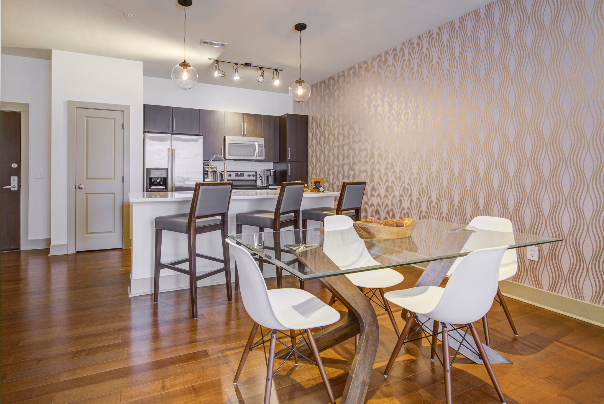 living room at The Porter Brewers Hill Apartments 
