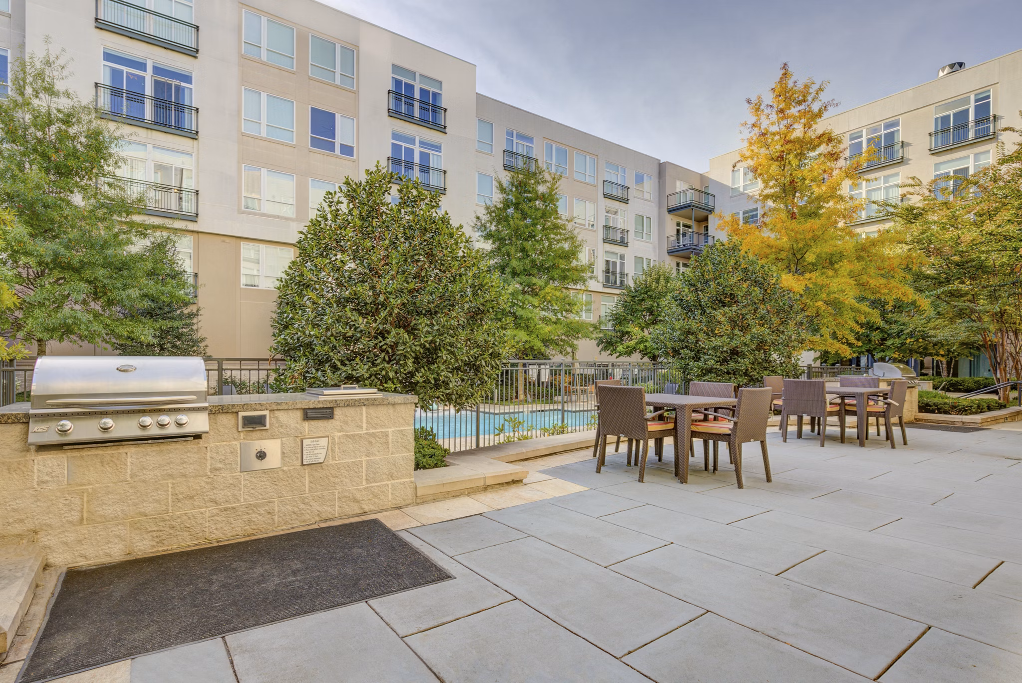 grill area at The Porter Brewers Hill Apartments 