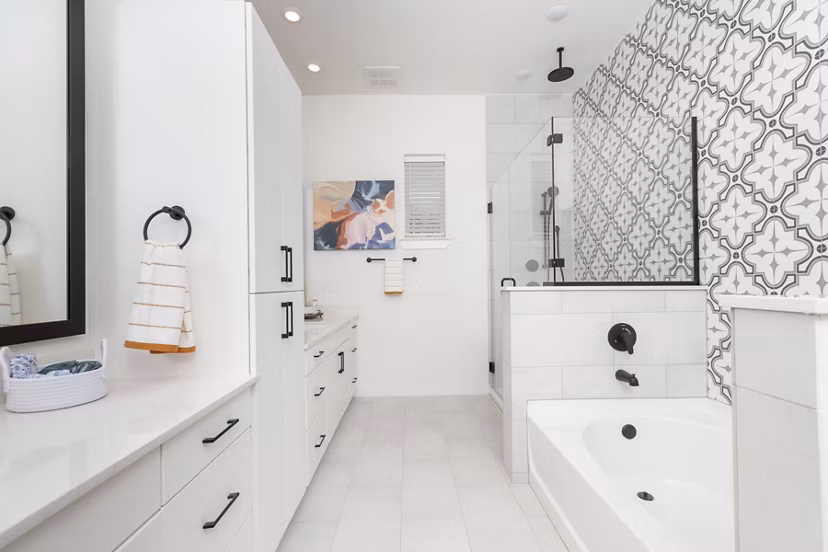 bathroom at Oasis at Woodland Apartments