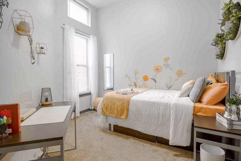 bedroom at University Station Apartments