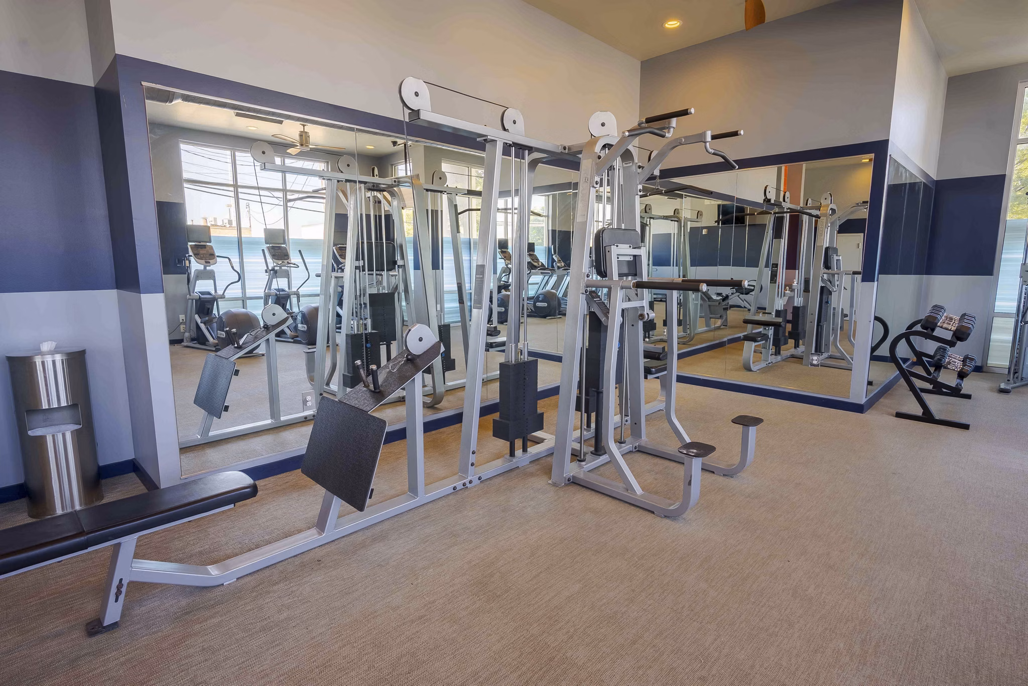 fitness center at University Station Apartments