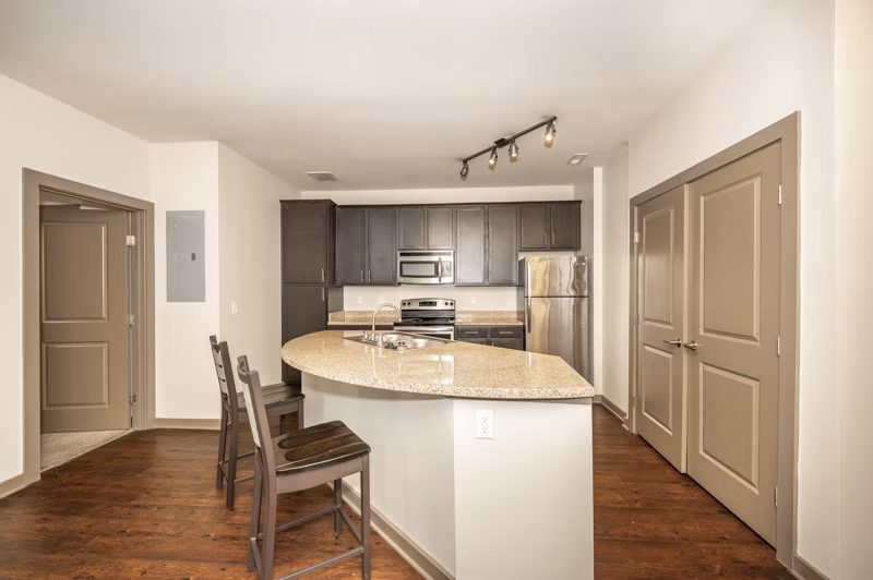 kitchen at University Station Apartments 