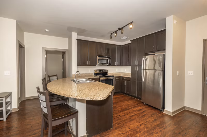 kitchen at University Station Apartments 