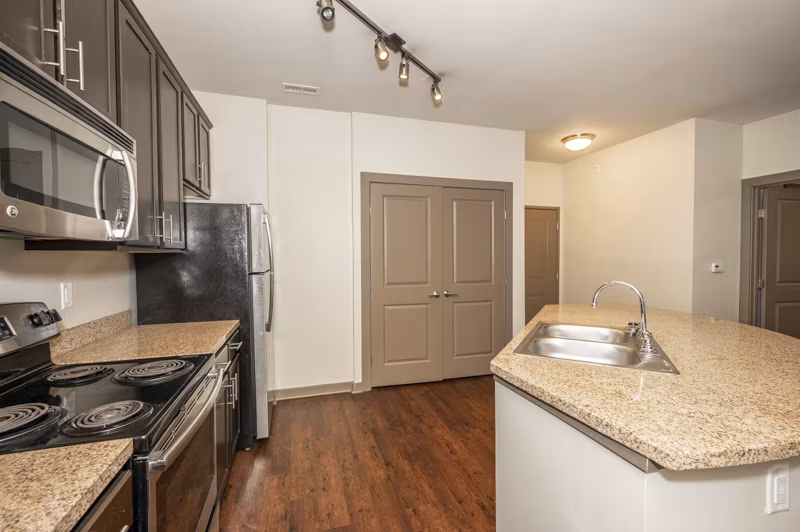 kitchen at University Station Apartments 