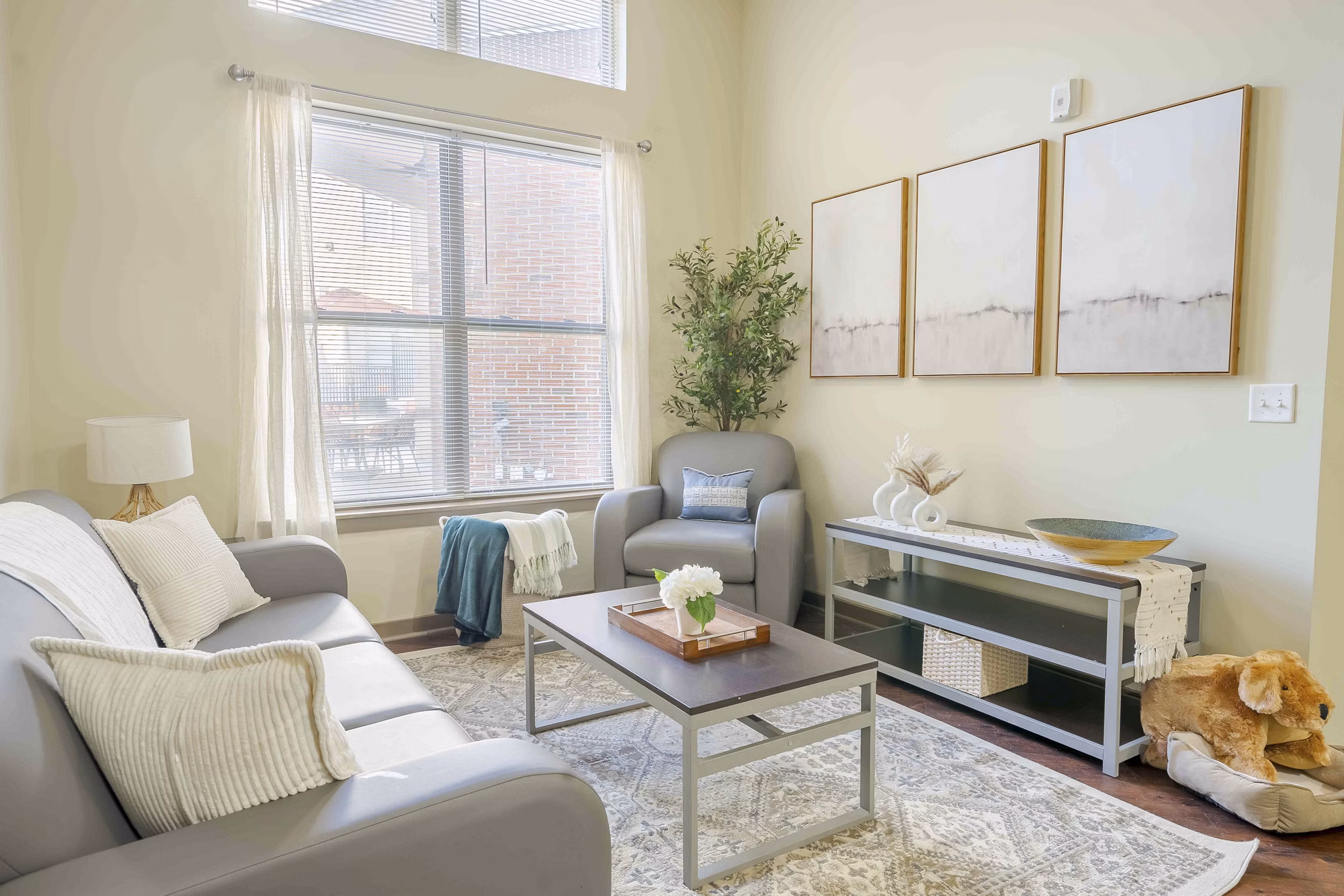living room at University Station Apartments