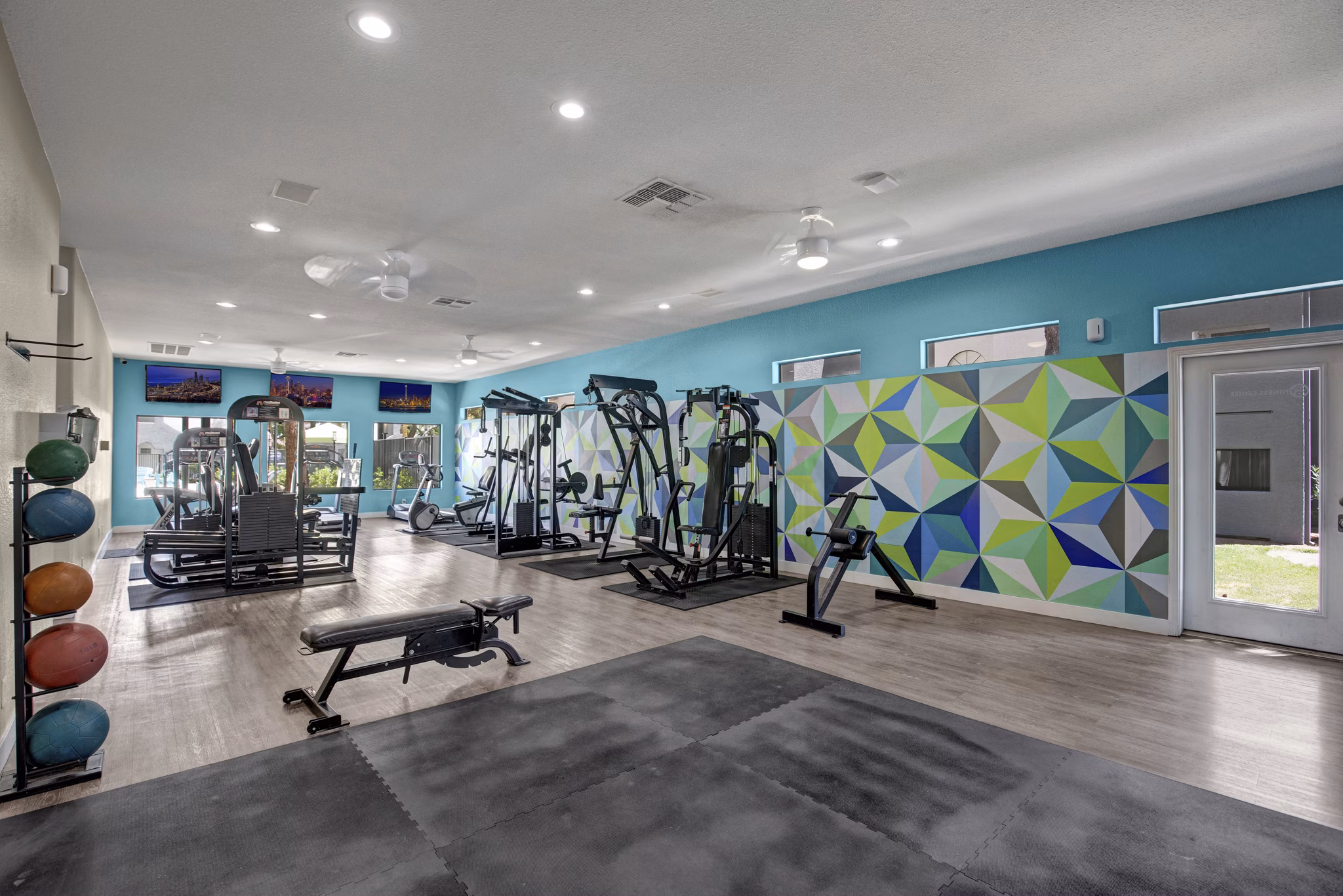 fitness center at Martinique Bay Apartments