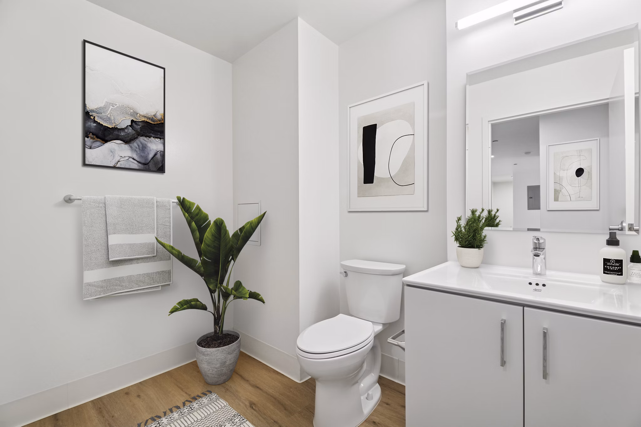 bathroom at The Katharine Apartments 