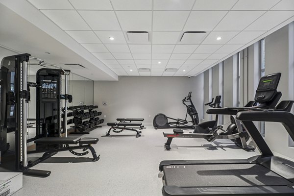 fitness center at The Katharine Apartments 