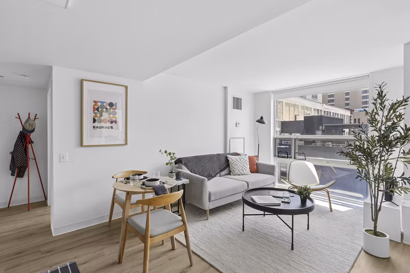 living room at The Katharine Apartments 