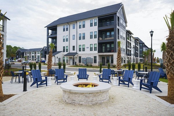 fire pit/patio at Selene at Sayebrook Apartments