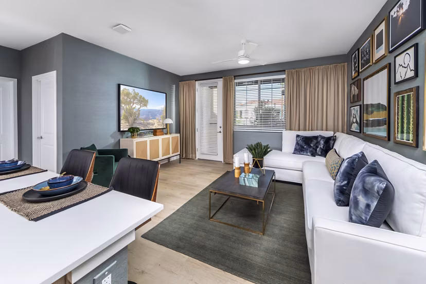 living room at Marlowe Peoria Place Apartments