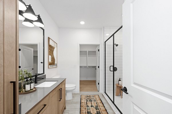 bathroom at Laurent Apartments