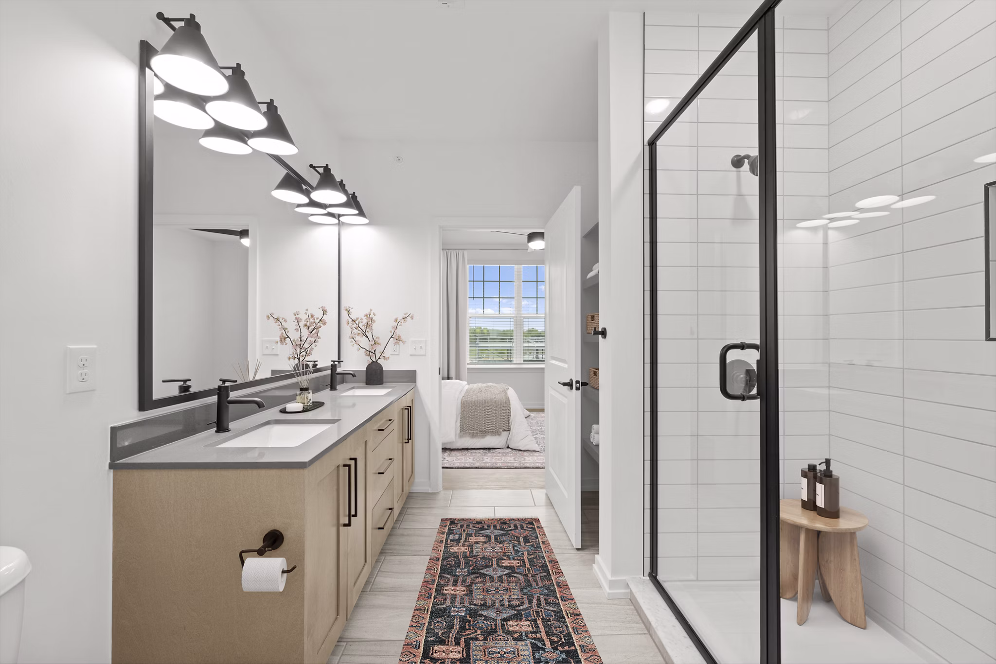 bathroom at Laurent Apartments
