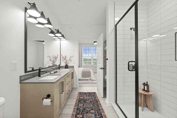 bathroom at Laurent Apartments