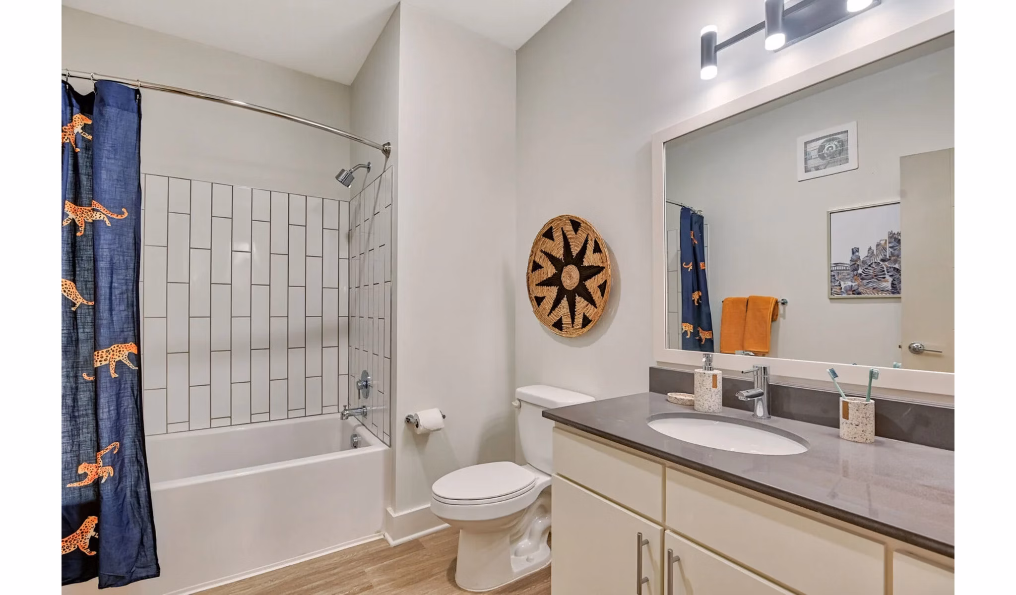 bathroom at Connection at Southside Apartments