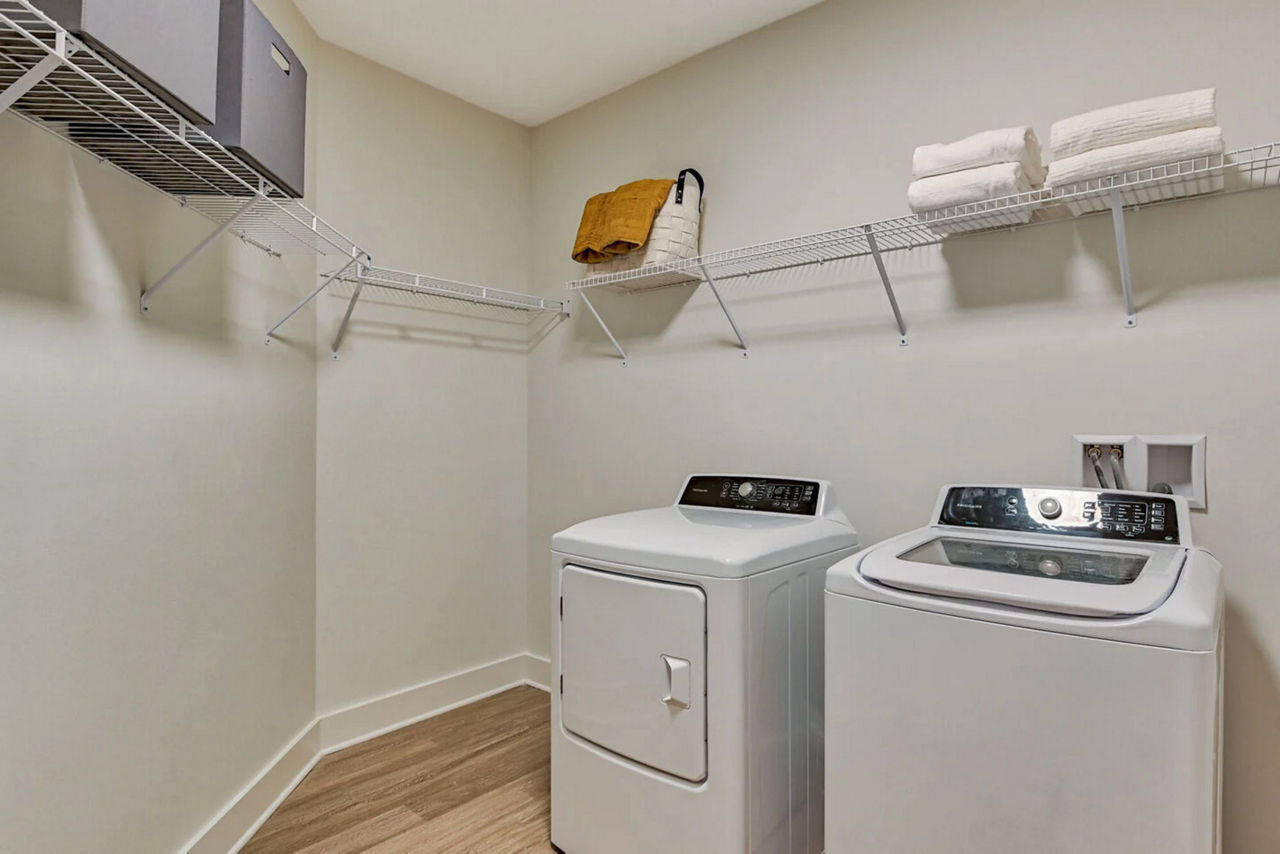 Laundry room at Connection At Southside