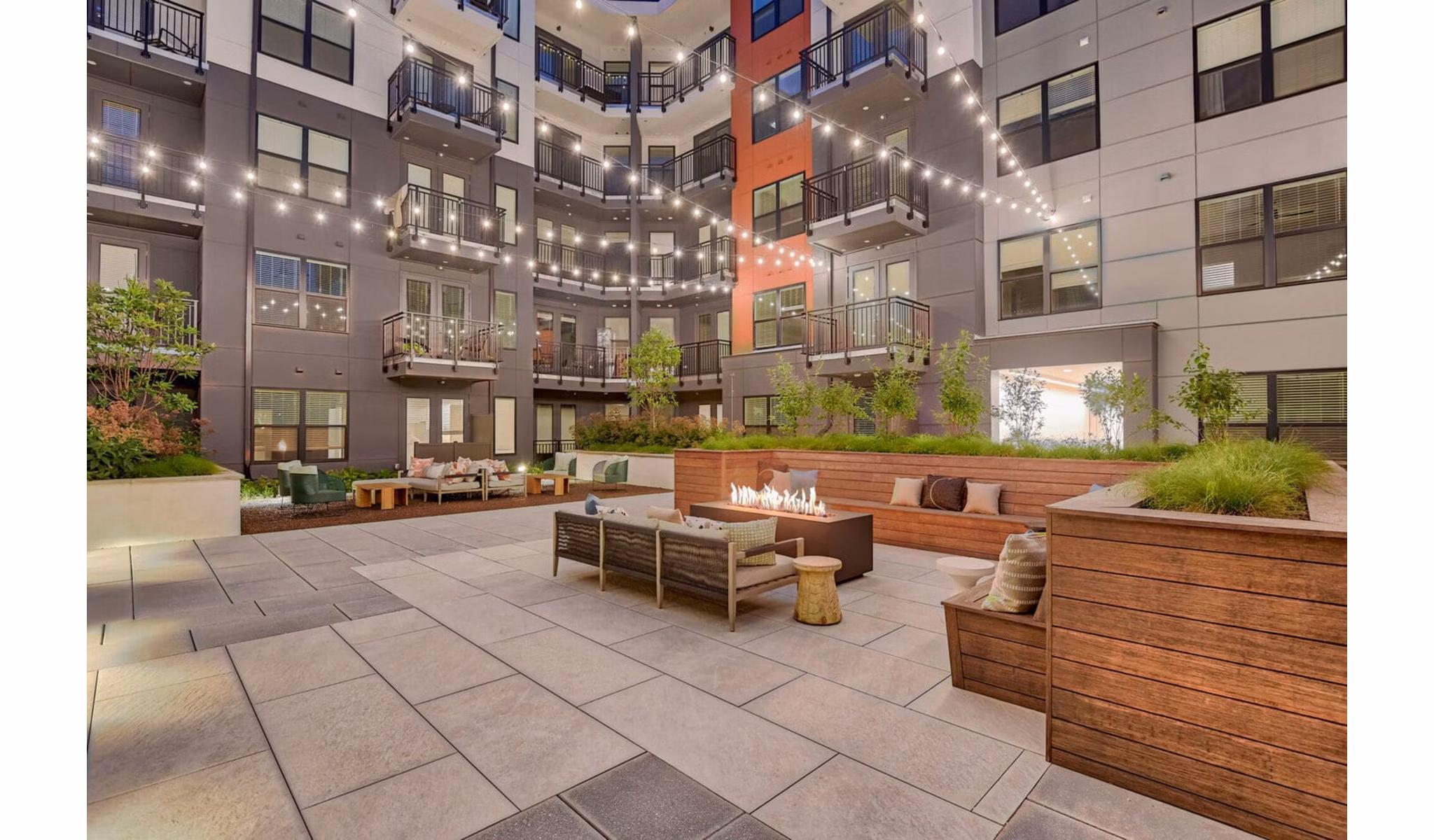 fire pit at Connection at Southside Apartments