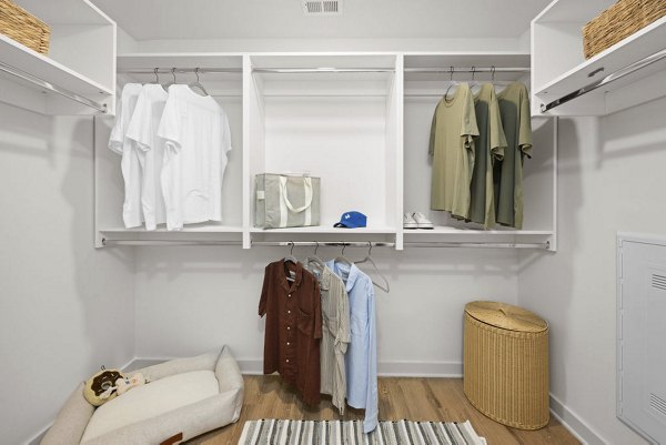 bedroom at Alexan Moto Apartments