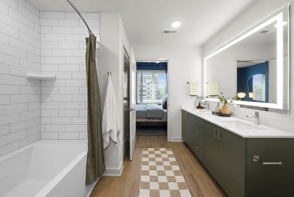 bathroom at Alexan Moto Apartments