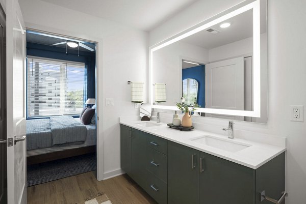 bathroom at Alexan Moto Apartments