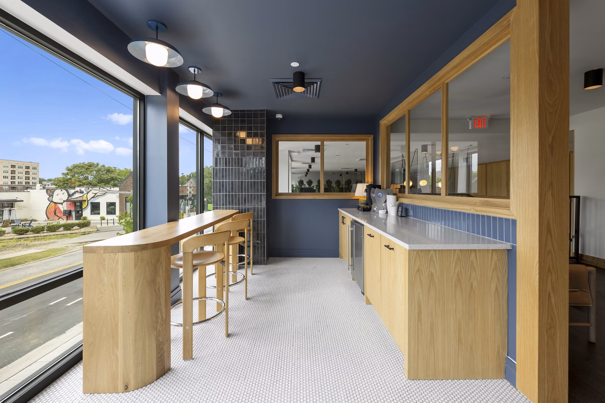 clubhouse at Alexan Moto Apartments 