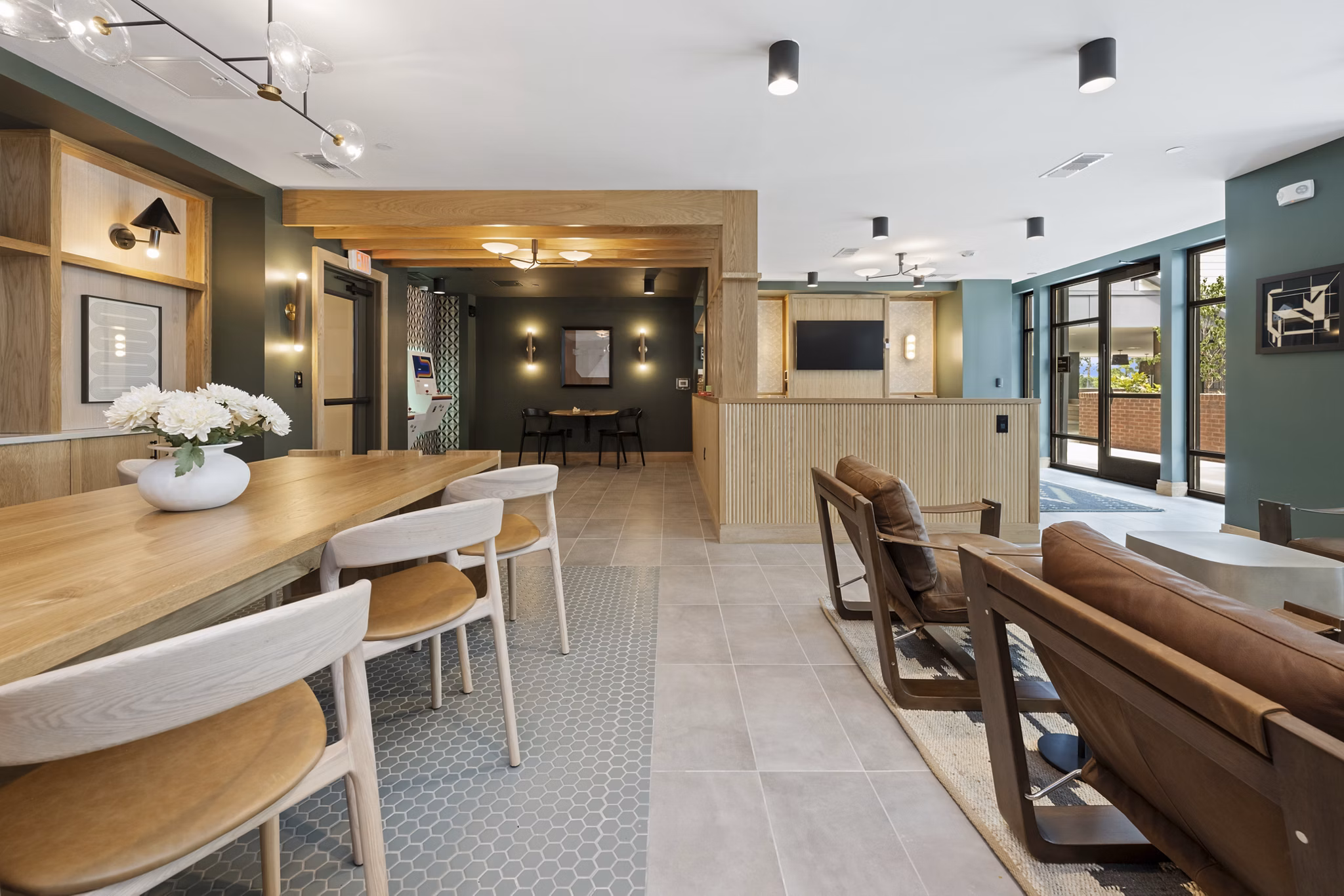 clubhouse at Alexan Moto Apartments