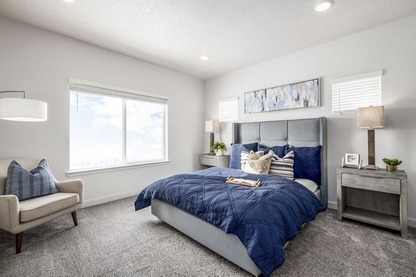bedroom at Rise Apartments