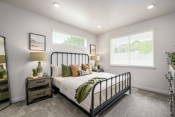 bedroom at Rise Apartments