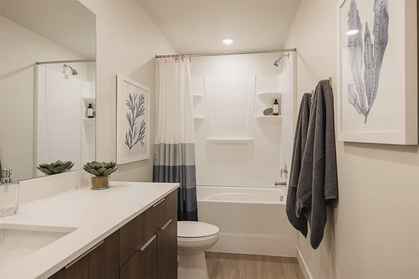 bathroom at Rise Apartments 