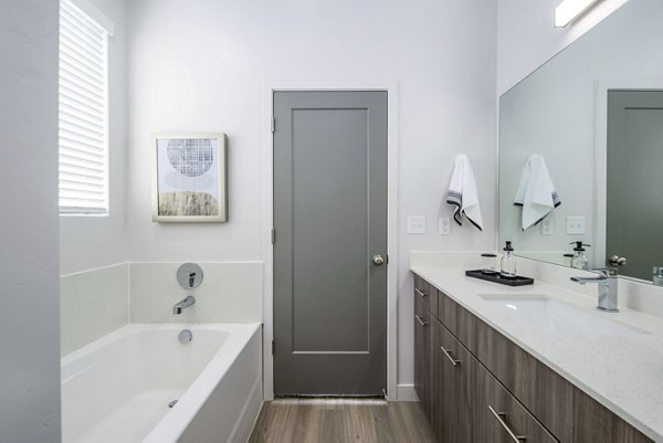 bathroom at Rise Apartments