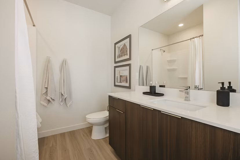 bathroom at Rise Apartments 
