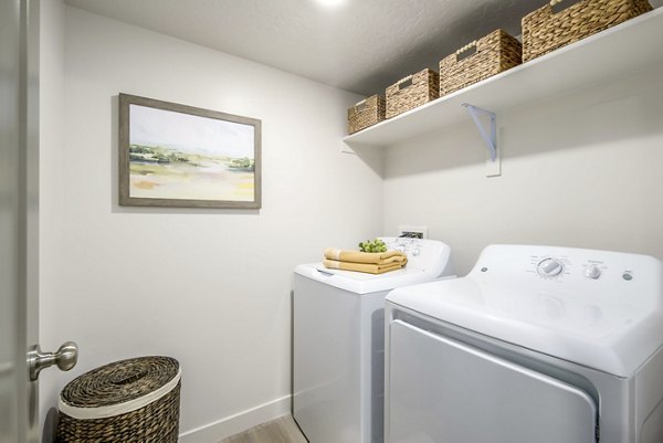 laundry room at Rise Apartments