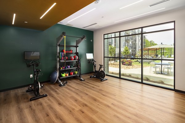 fitness center at Ava Oakwood Apartments 