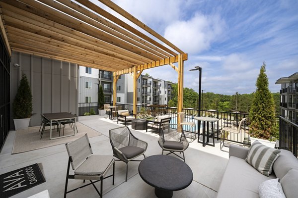 patio at Ava Oakwood Apartments 