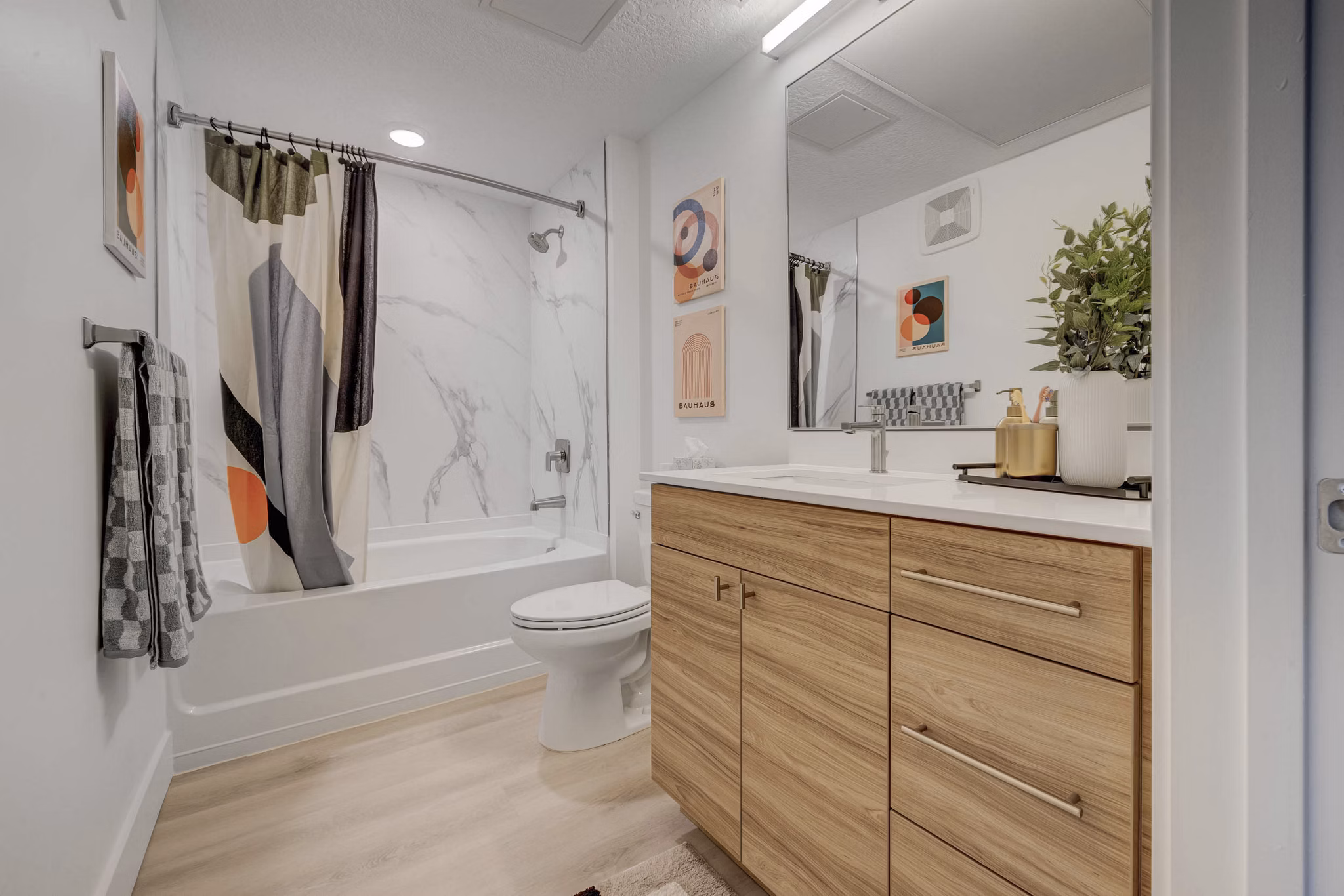 bathroom at One Burton Apartments 