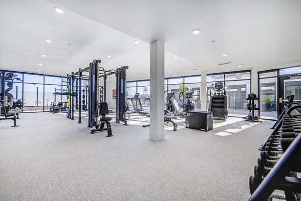 fitness center at One Burton Apartments