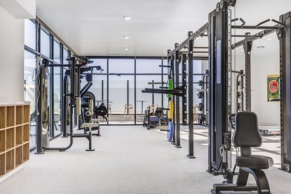 fitness center at One Burton Apartments