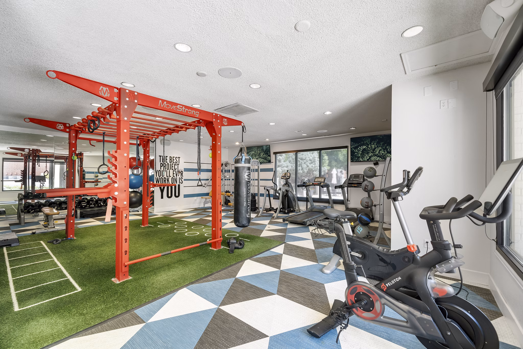 fitness center at Courtney Park Apartments