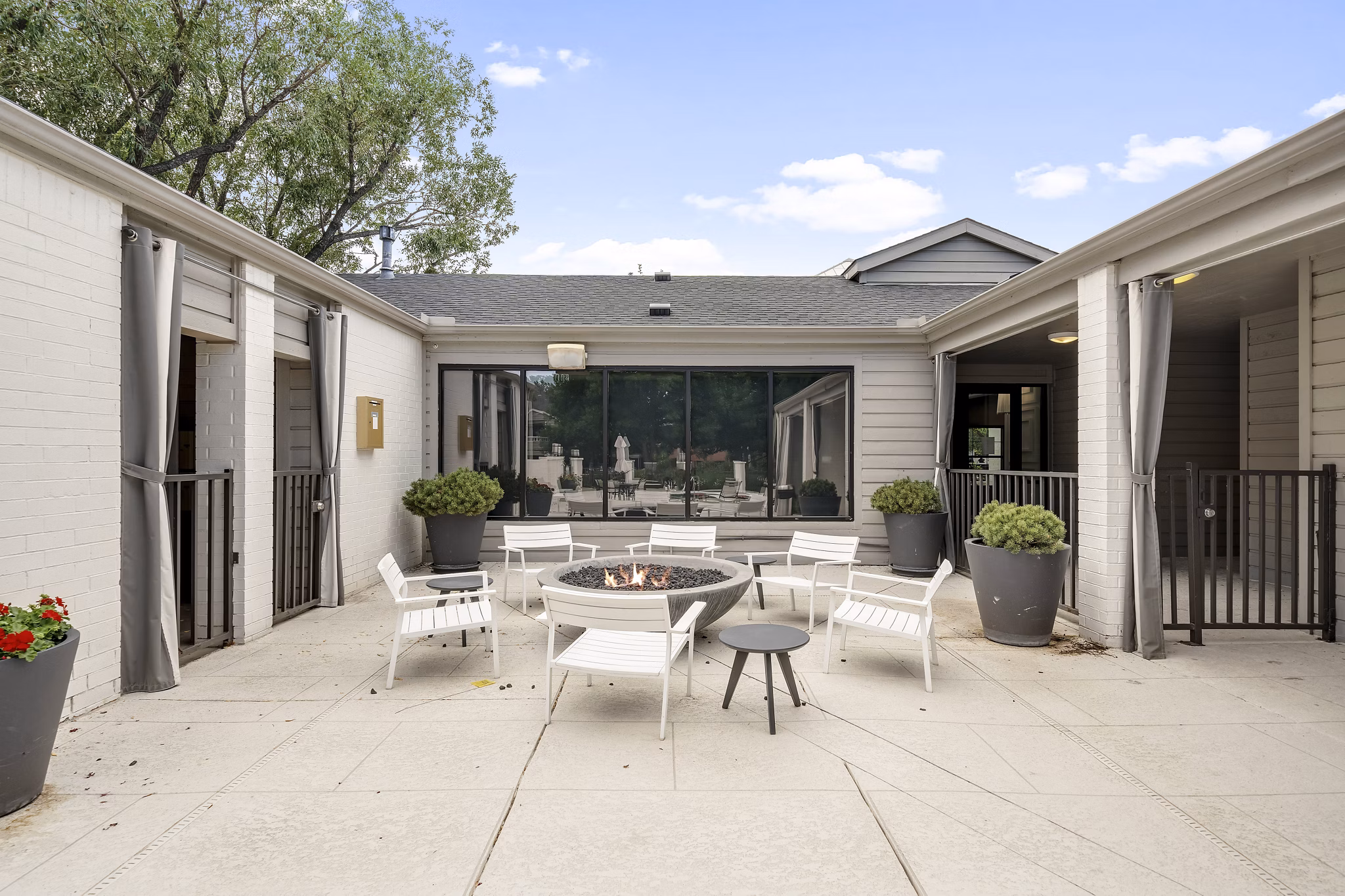 fire pit at Courtney Park Apartments