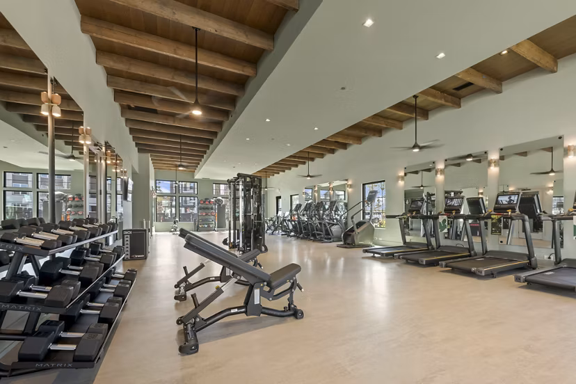 fitness center at Elan Capital Hills Apartments 