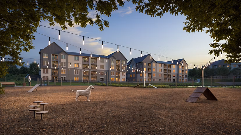 dog park at Elan Capital Hills Apartments 