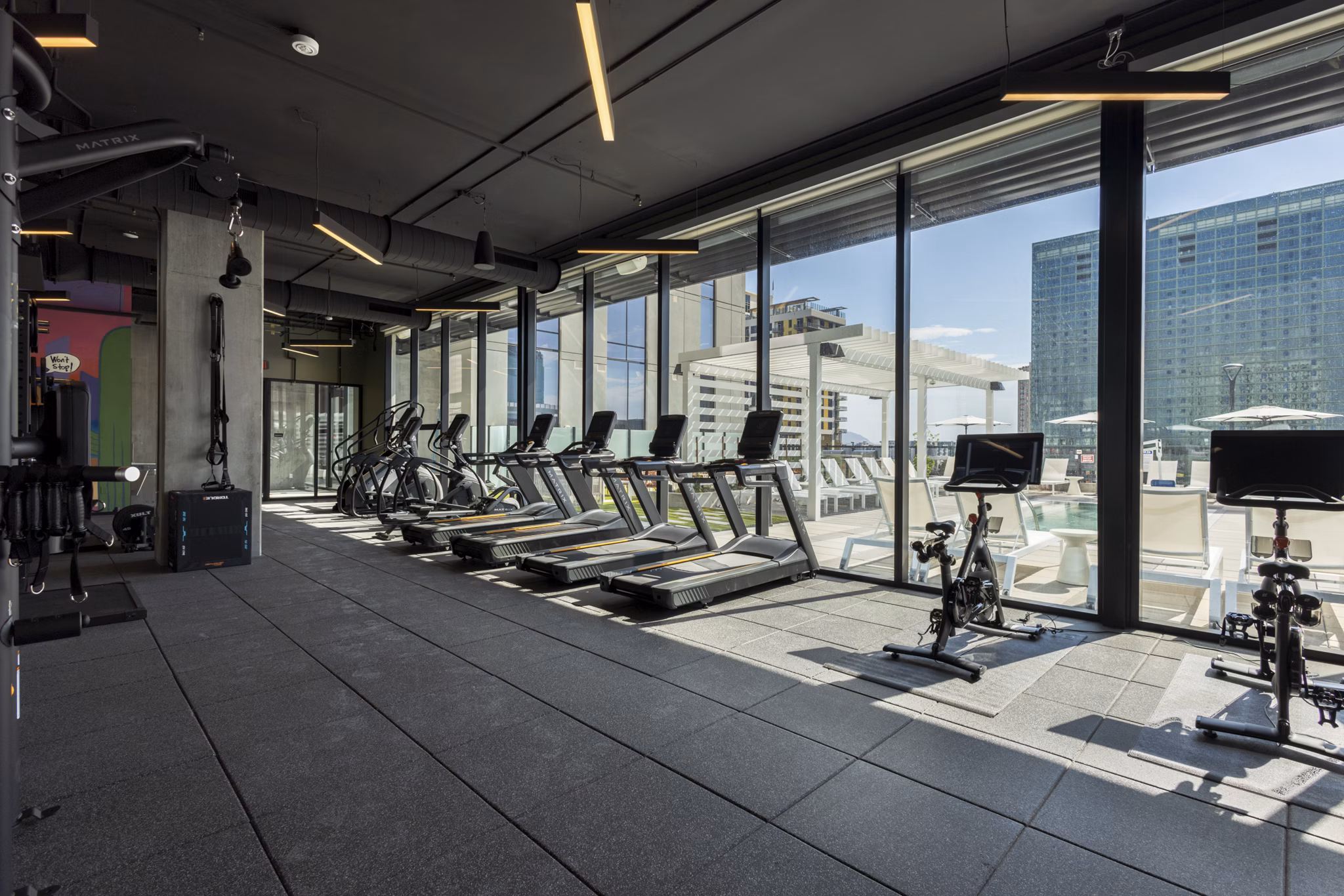 fitness center at Rosie Apartments