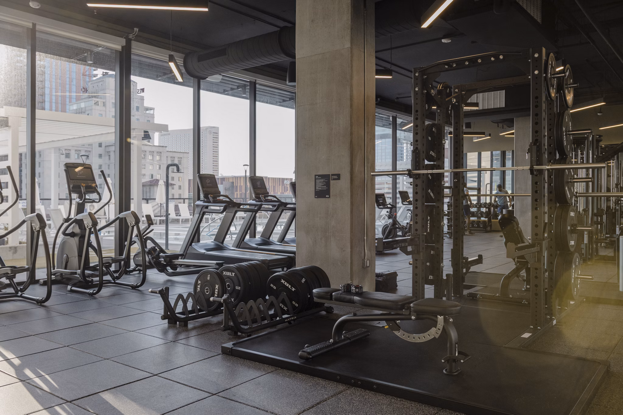 fitness center at Rosie Apartments