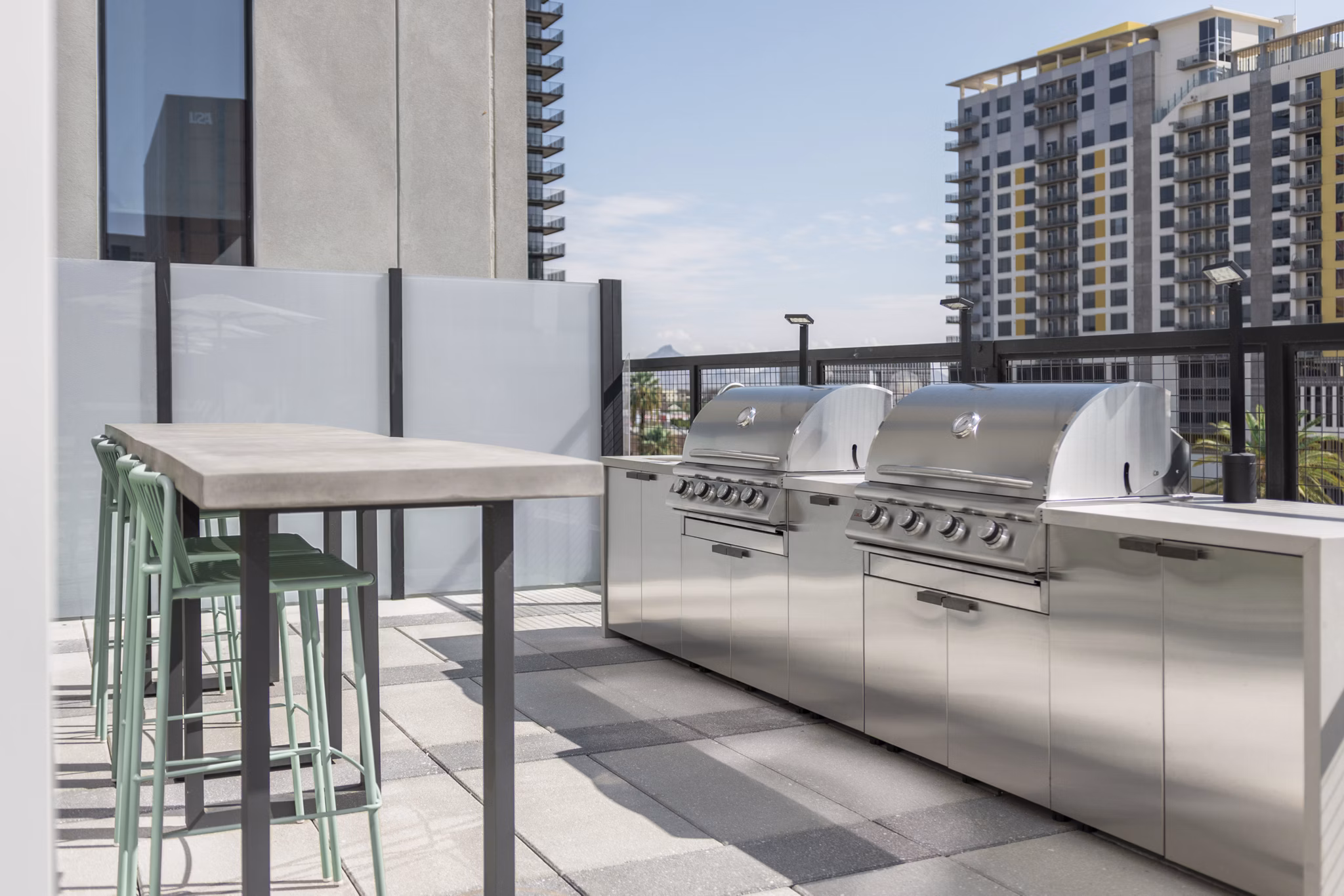 grill area at Rosie Apartments