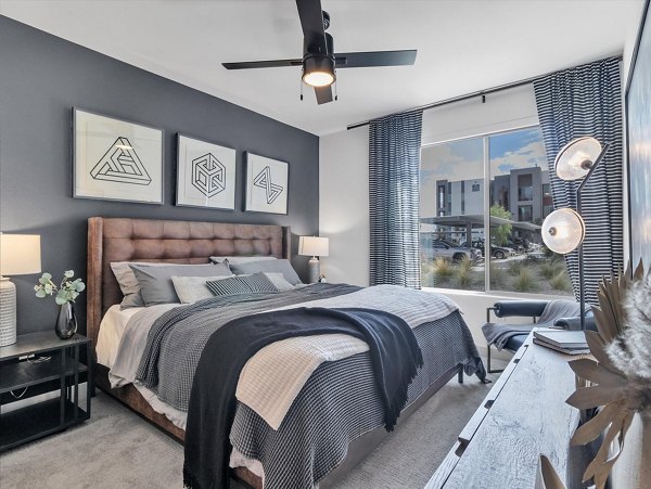 bedroom at Elysian at Sunset Apartments
