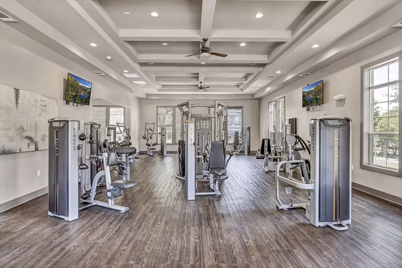 fitness center at Wiregrass at Stone Oak Apartments