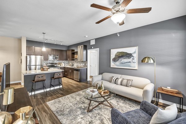 living room at Wiregrass at Stone Oak Apartments