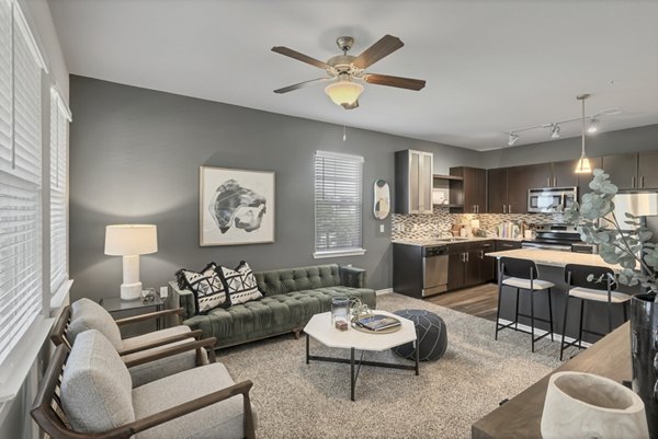 living room at Wiregrass at Stone Oak Apartments