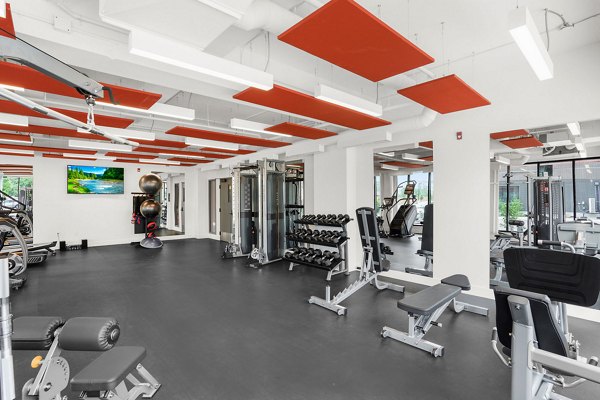 fitness center at FUZE Woodstock Apartments