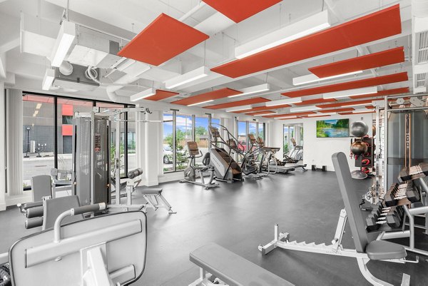 fitness center at FUZE Woodstock Apartments